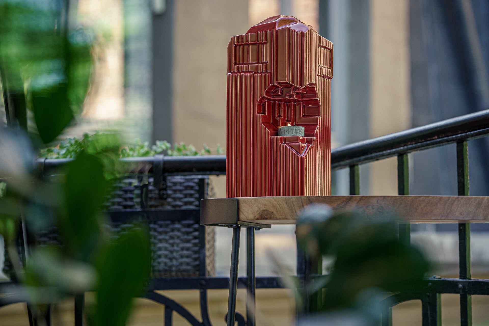 Cremation Candle Urn for Ashes "Heart" - Large | Red | Ceramic Urn - Pulvis Art Urns