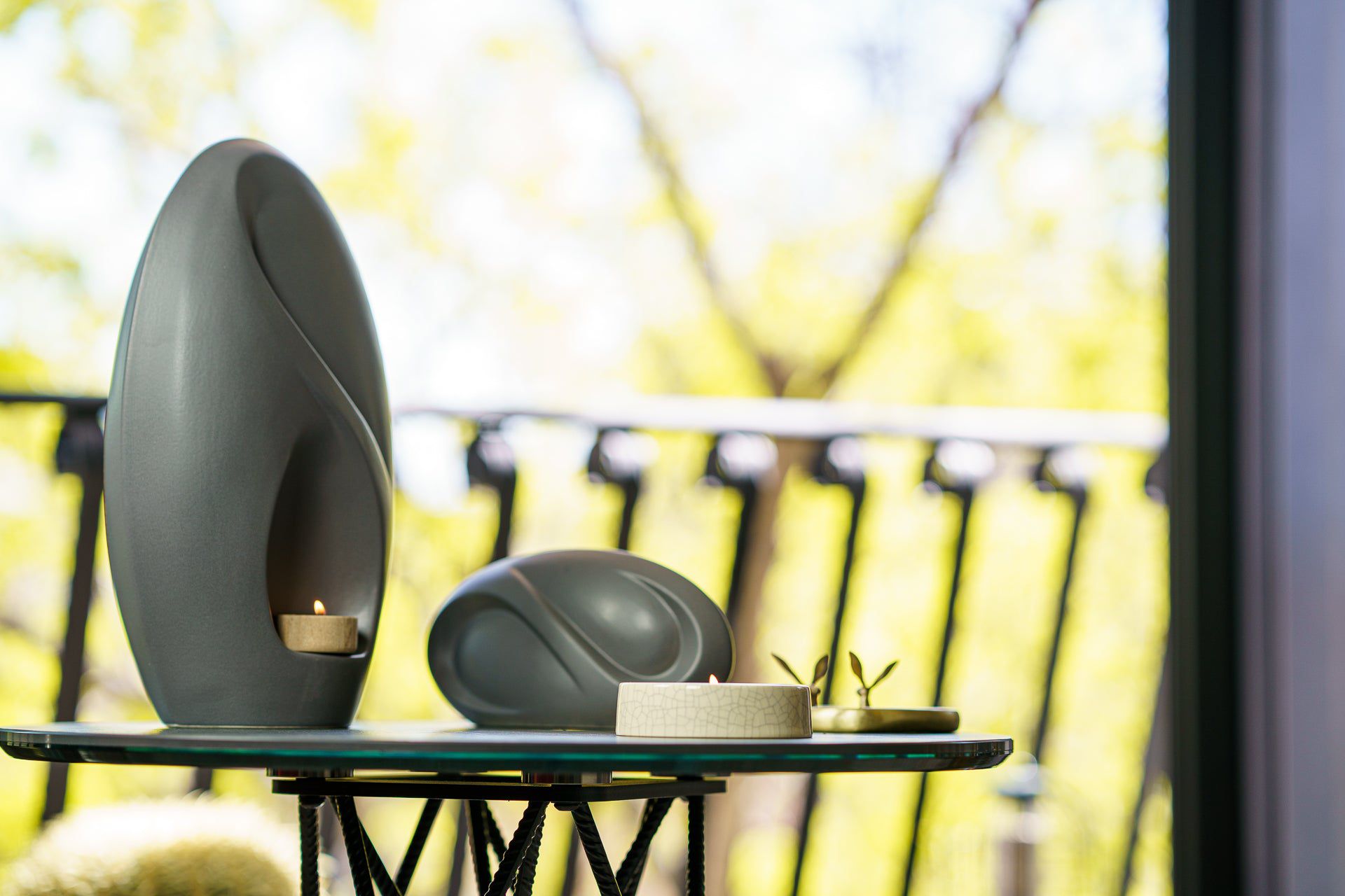 Eternity Handmade Cremation Urn for Ashes - Large Urn | Grey Matte | Ceramic - Pulvis Art Urns