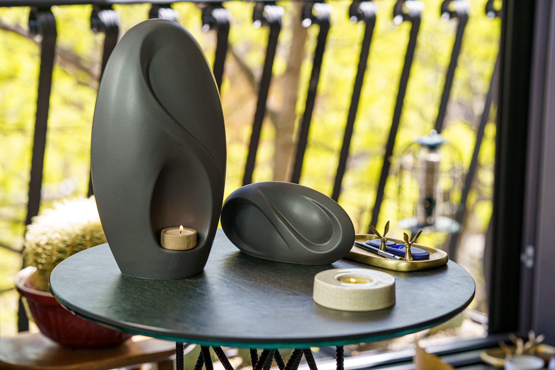 Eternity Handmade Cremation Urn for Ashes - Large Urn | Grey Matte | Ceramic - Pulvis Art Urns