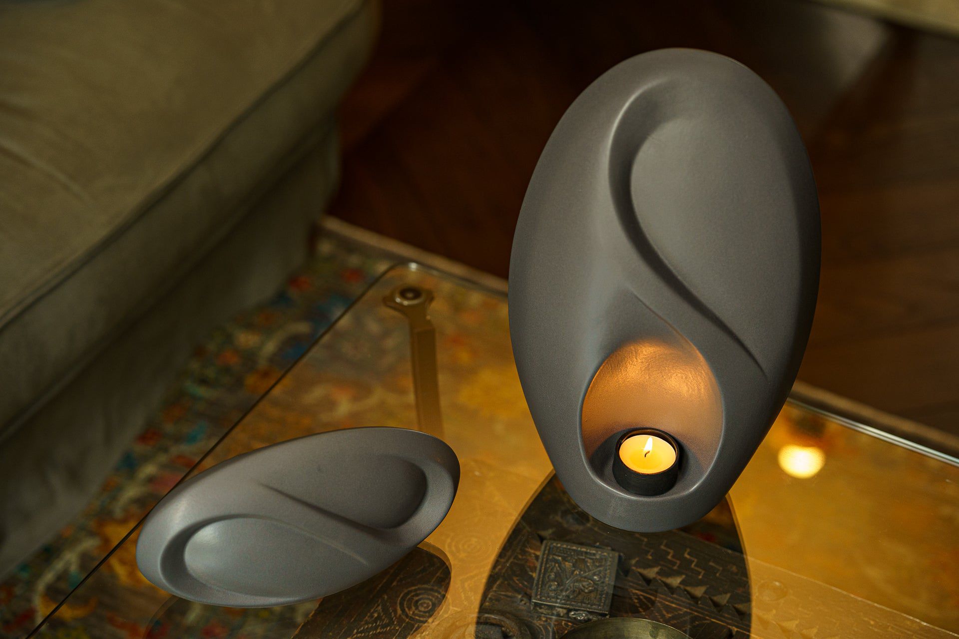 Eternity Handmade Cremation Urn for Ashes - Large Urn | Grey Matte | Ceramic - Pulvis Art Urns