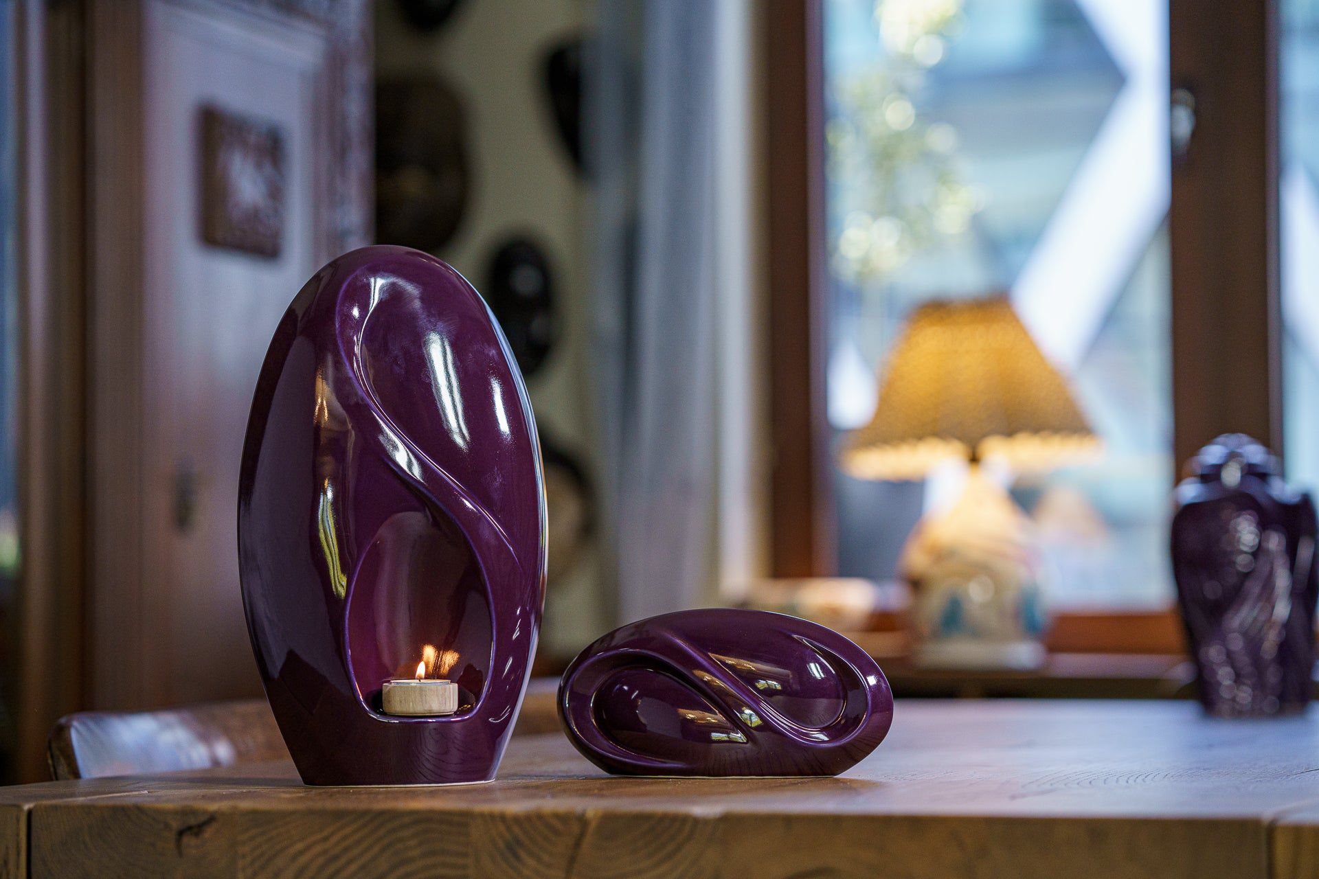 Eternity Handmade Cremation Urn for Ashes - Large | Violet | Ceramic Urn - Pulvis Art Urns