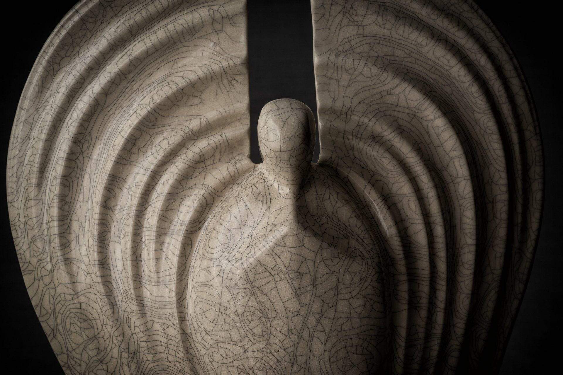 Guardian Handmade Cremation Urn for Ashes - Large | Craquelure | Ceramic Urn - Pulvis Art Urns