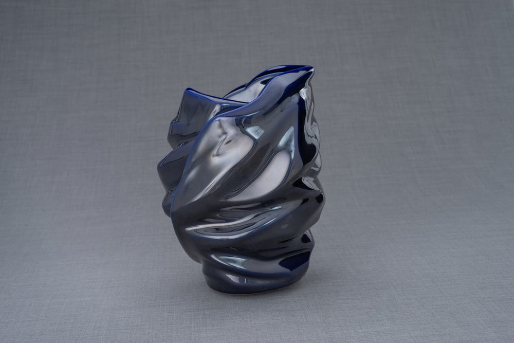 Pulvis Art Urns Adult Size Urn Handmade Cremation Urn for Ashes "Light" - Large | Cobalt Metallic | Ceramic