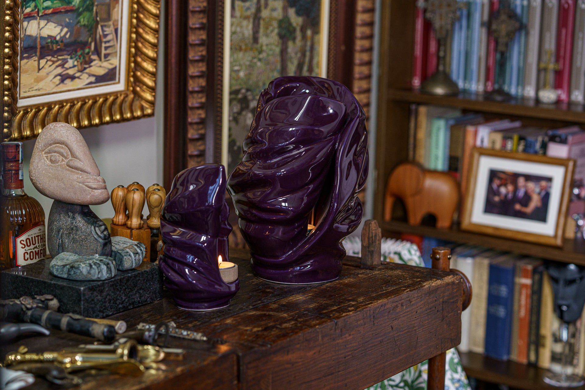 Handmade Cremation Urn for Ashes "Light" - Large | Violet | Ceramic Art Urn - Pulvis Art Urns