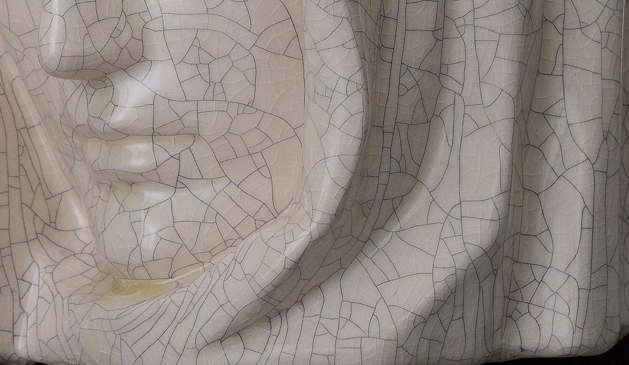 Handmade Cremation Urn for Ashes "The Holy Mother" - Large | Craquelure | Ceramic Urn - Pulvis Art Urns