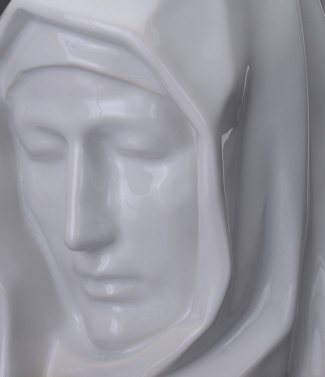Handmade Cremation Urn for Ashes "The Holy Mother" - Large | White | Ceramic Urn - Pulvis Art Urns