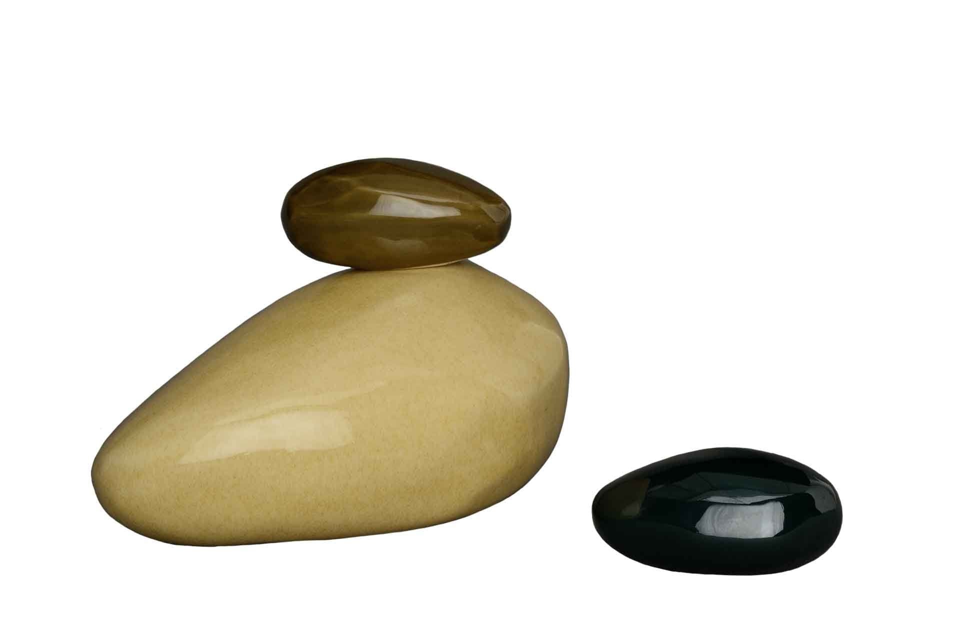 Set of Cremation Urns for Ashes "Stone" - (Large urn + Keepsake) - Pulvis Art Urns