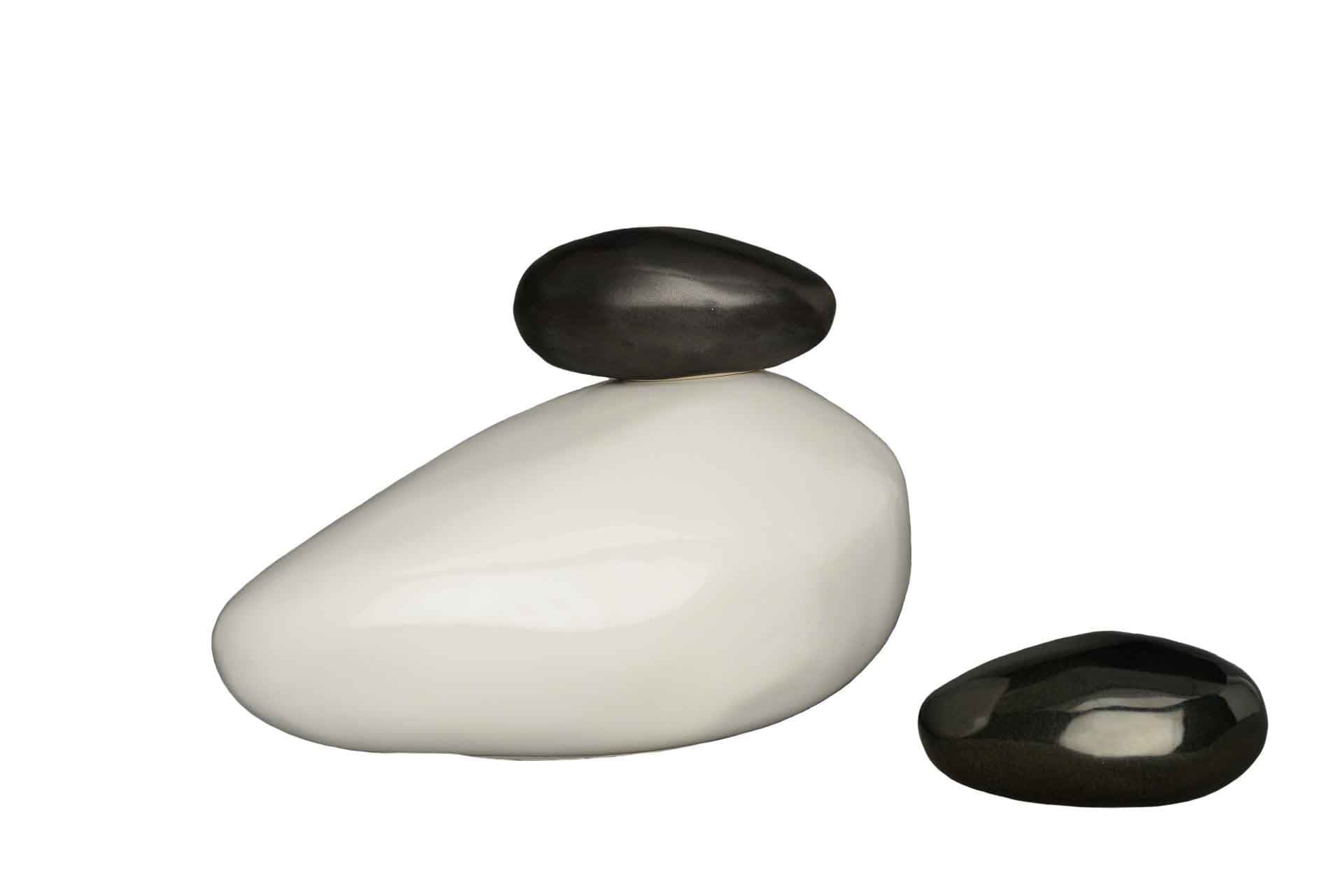 Set of Cremation Urns for Ashes "Stone" - (Large urn + Keepsake) - Pulvis Art Urns