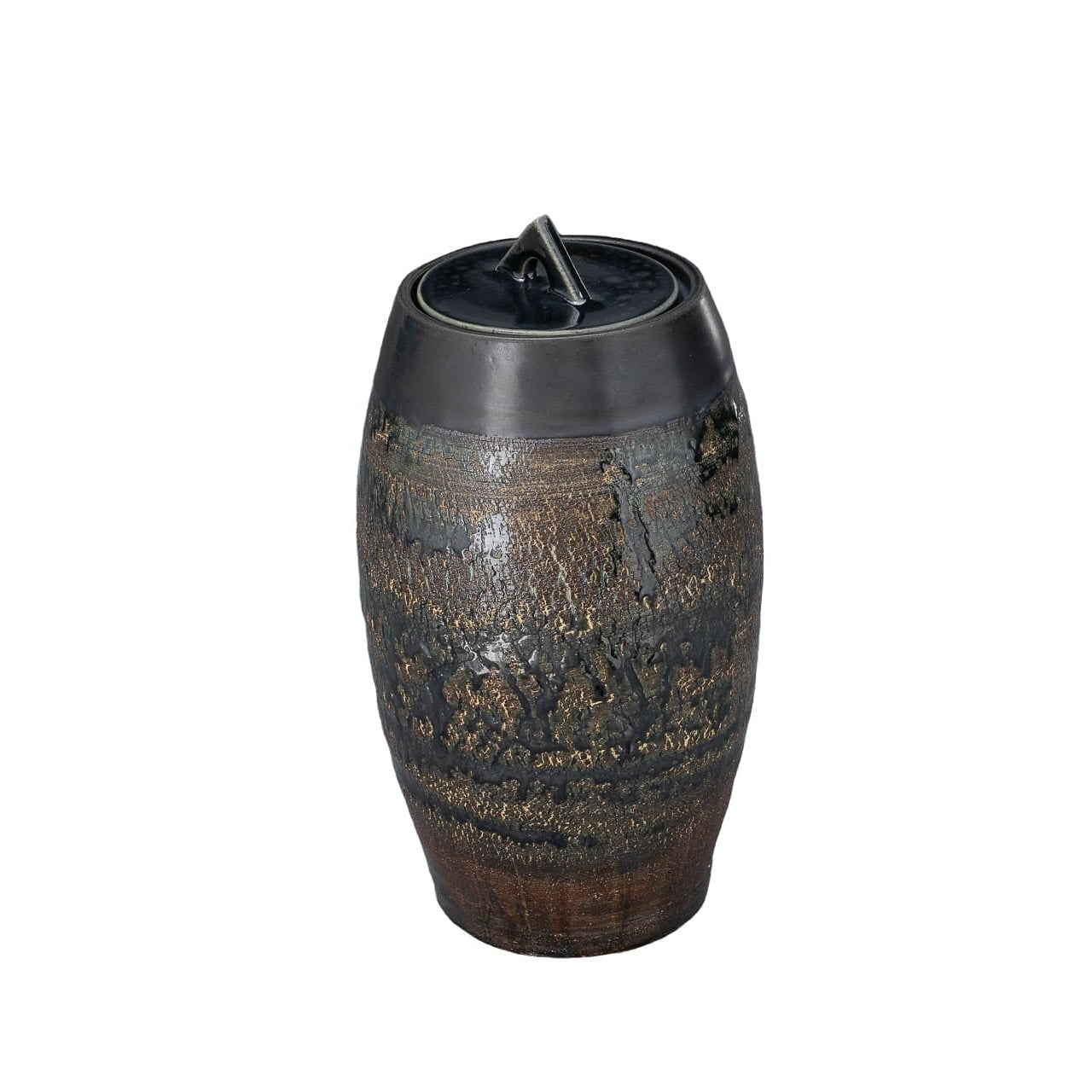 Pottery Wheel Urn for Ashes "Superious" - Large | Black gloss | Ceramic - Pulvis Art Urns