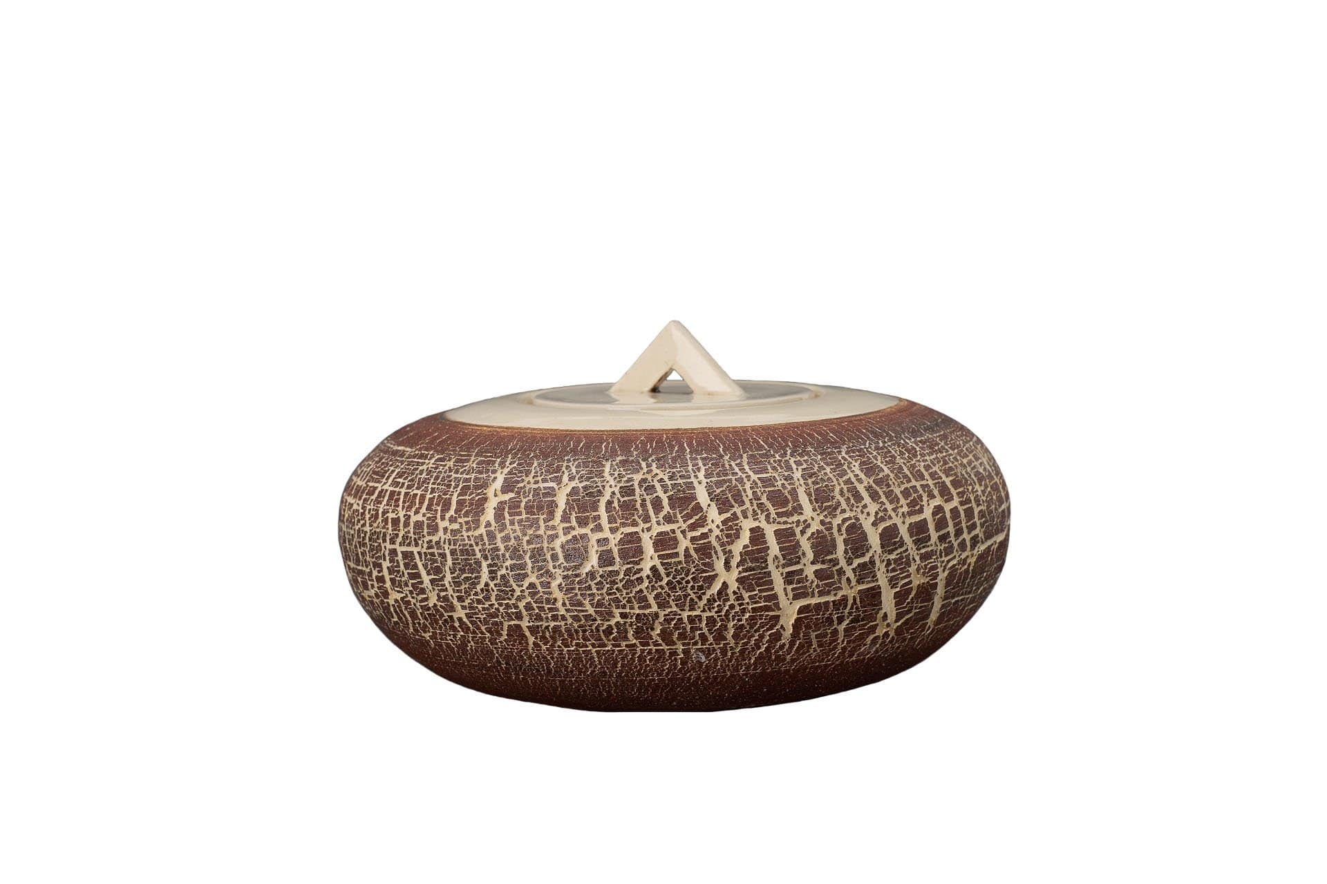 Pottery Wheel Urn for Ashes "Terra" - Large | Brown | Ceramic - Pulvis Art Urns