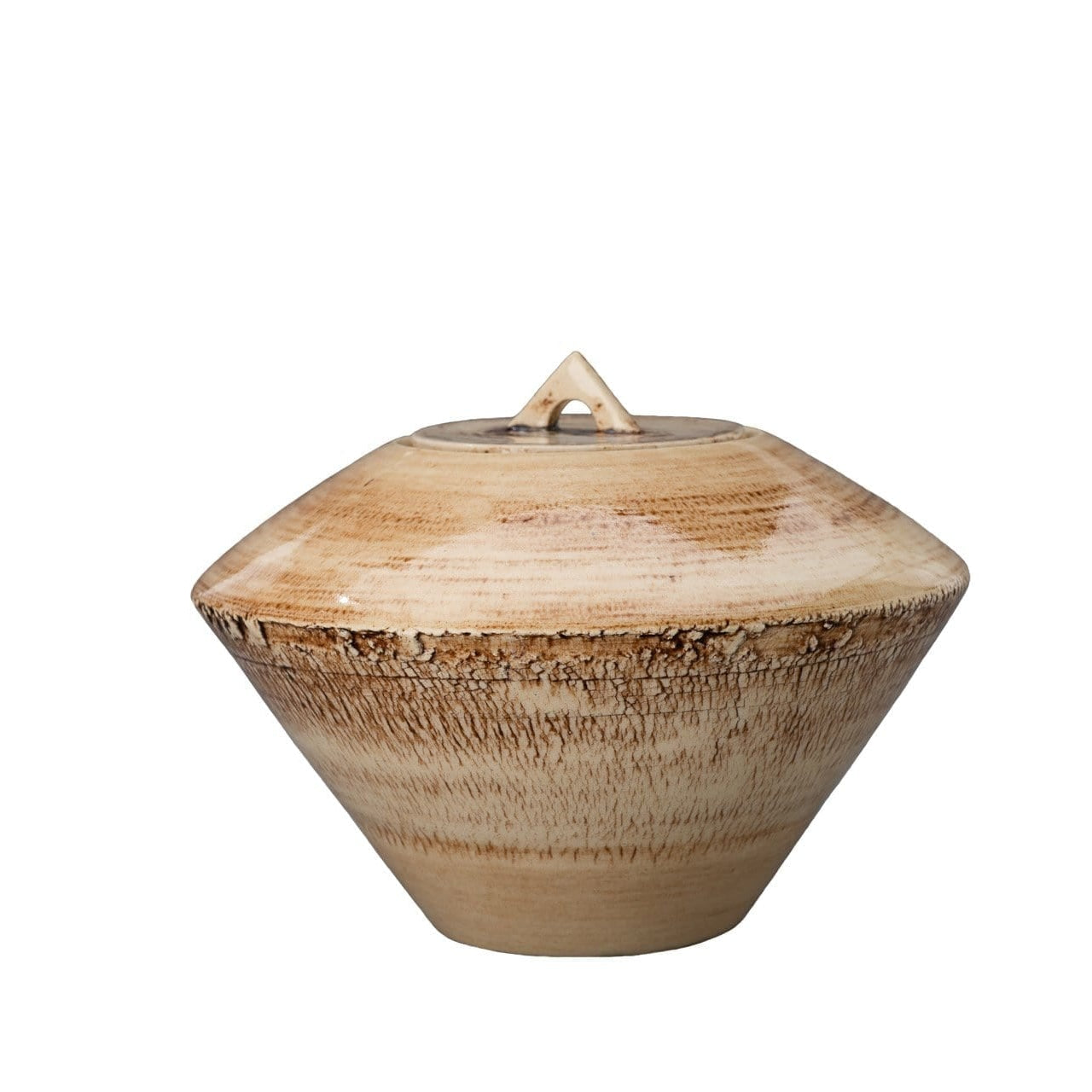 Pottery Wheel Urn for Ashes "Legatum" - Large | Manganese brown | Ceramic - Pulvis Art Urns