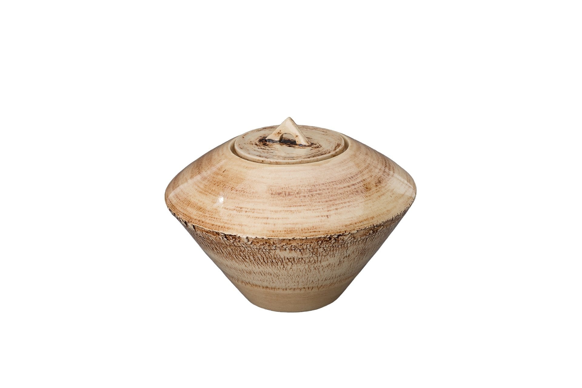 Pottery Wheel Urn for Ashes "Legatum" - Large | Manganese brown | Ceramic - Pulvis Art Urns