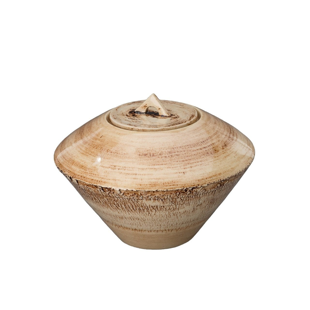 Pottery Wheel Urn for Ashes "Legatum" - Large | Manganese brown | Ceramic - Pulvis Art Urns