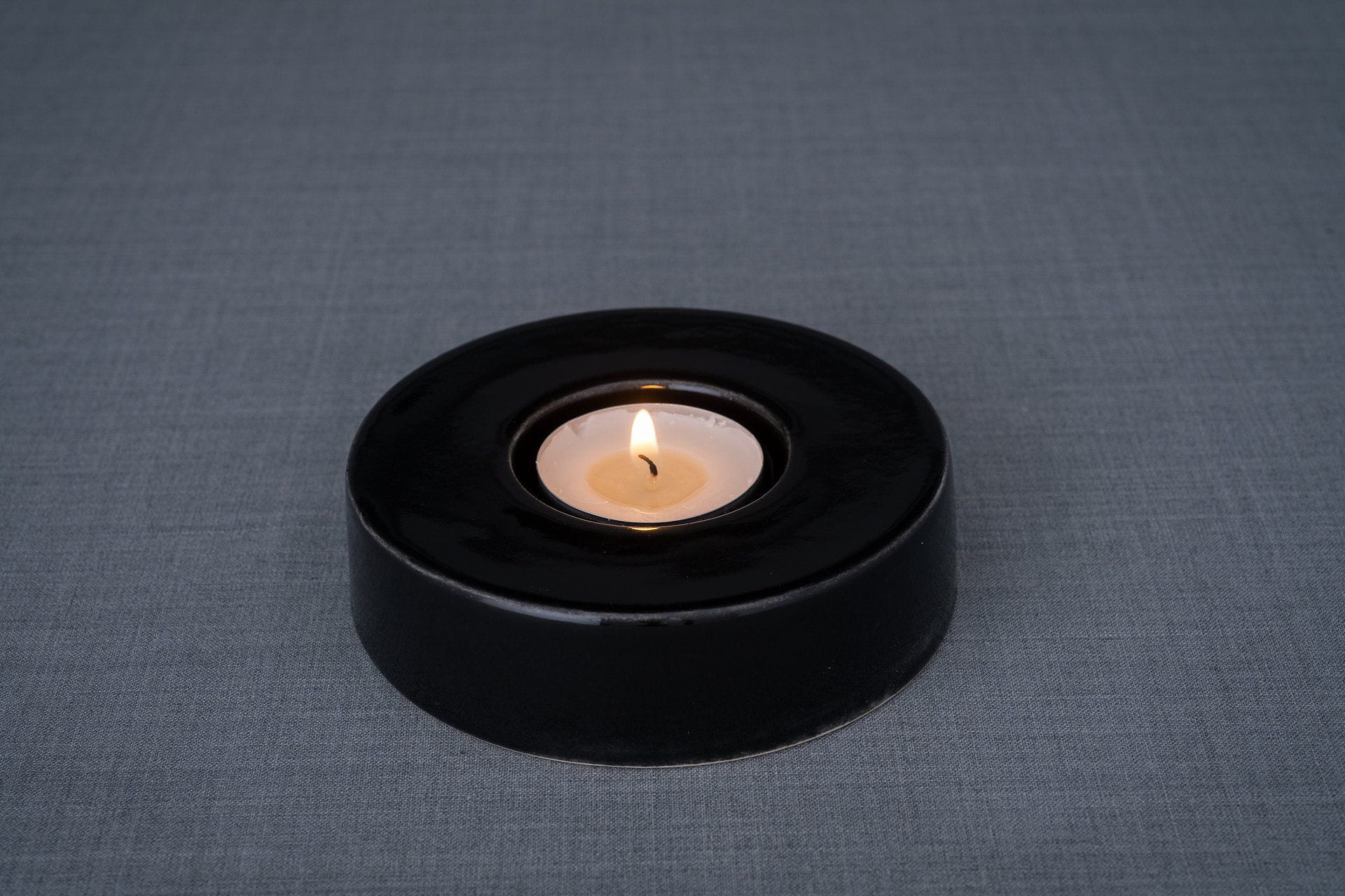 Caleo Handmade Candleholder for Cremation Urns - Lamp Black | Ceramic - Pulvis Art Urns