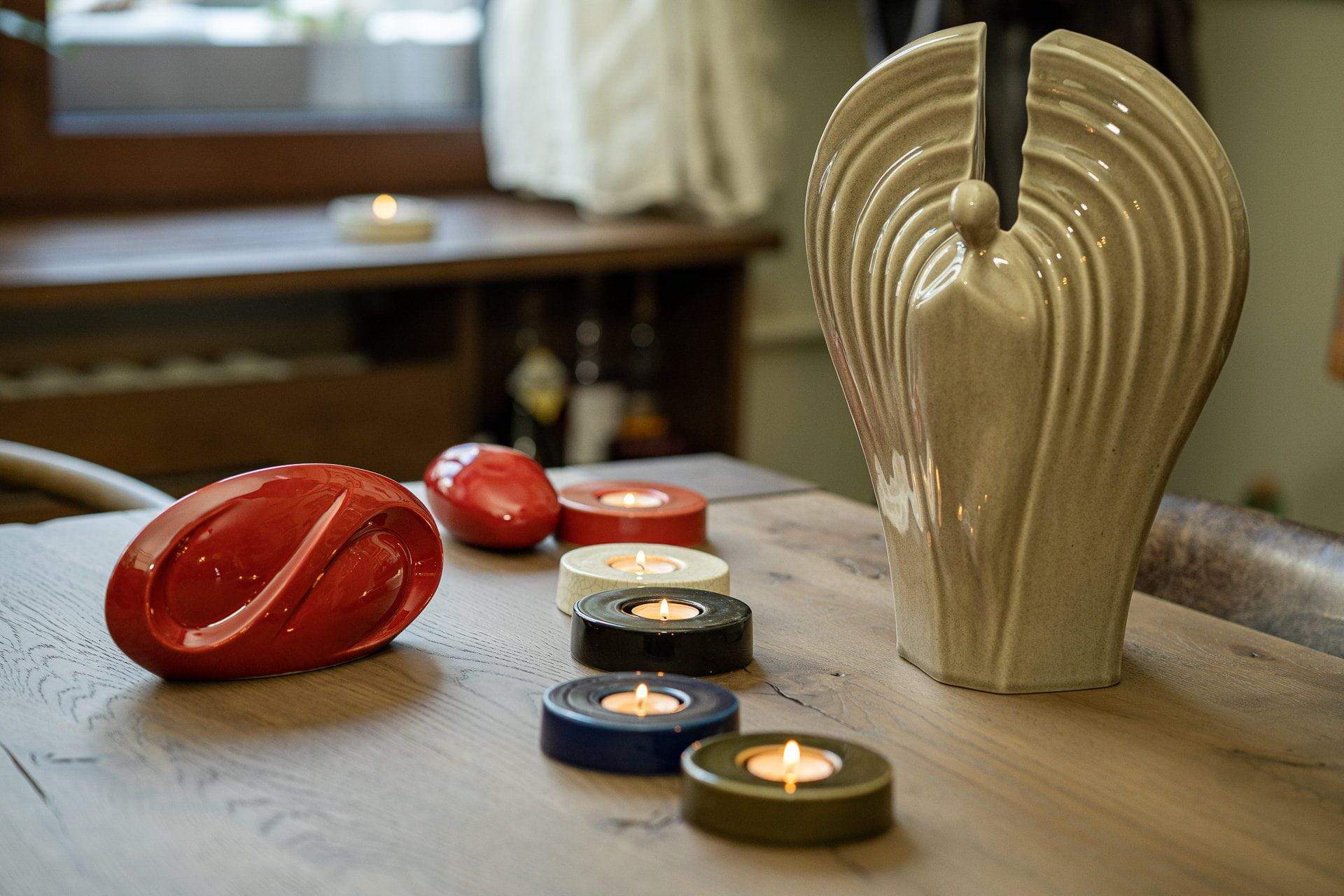 Caleo Handmade Candleholder for Cremation Urns - Light Sand | Ceramic - Pulvis Art Urns