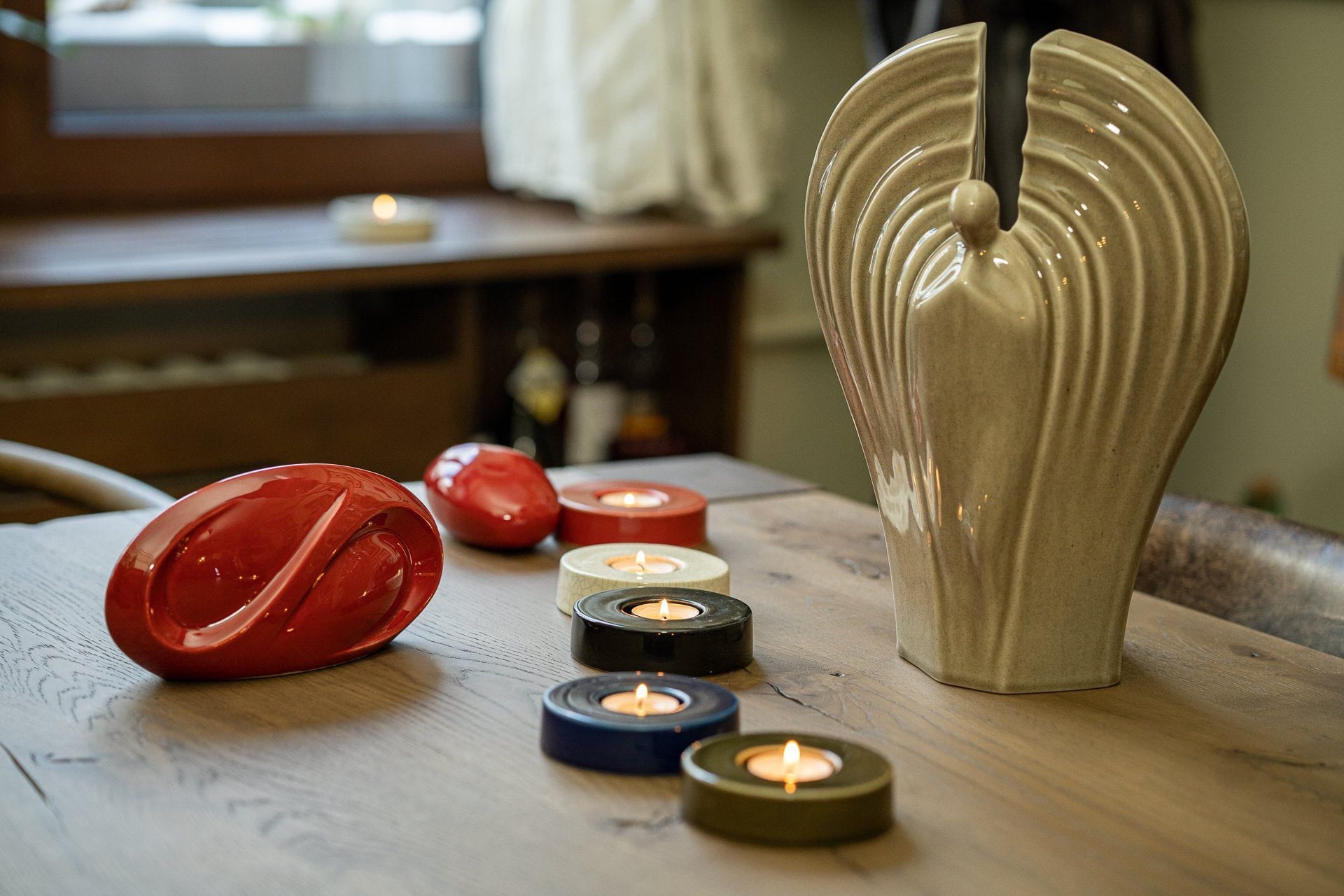 Caleo Handmade Candleholder for Cremation Urns - Off-white | Ceramic - Pulvis Art Urns