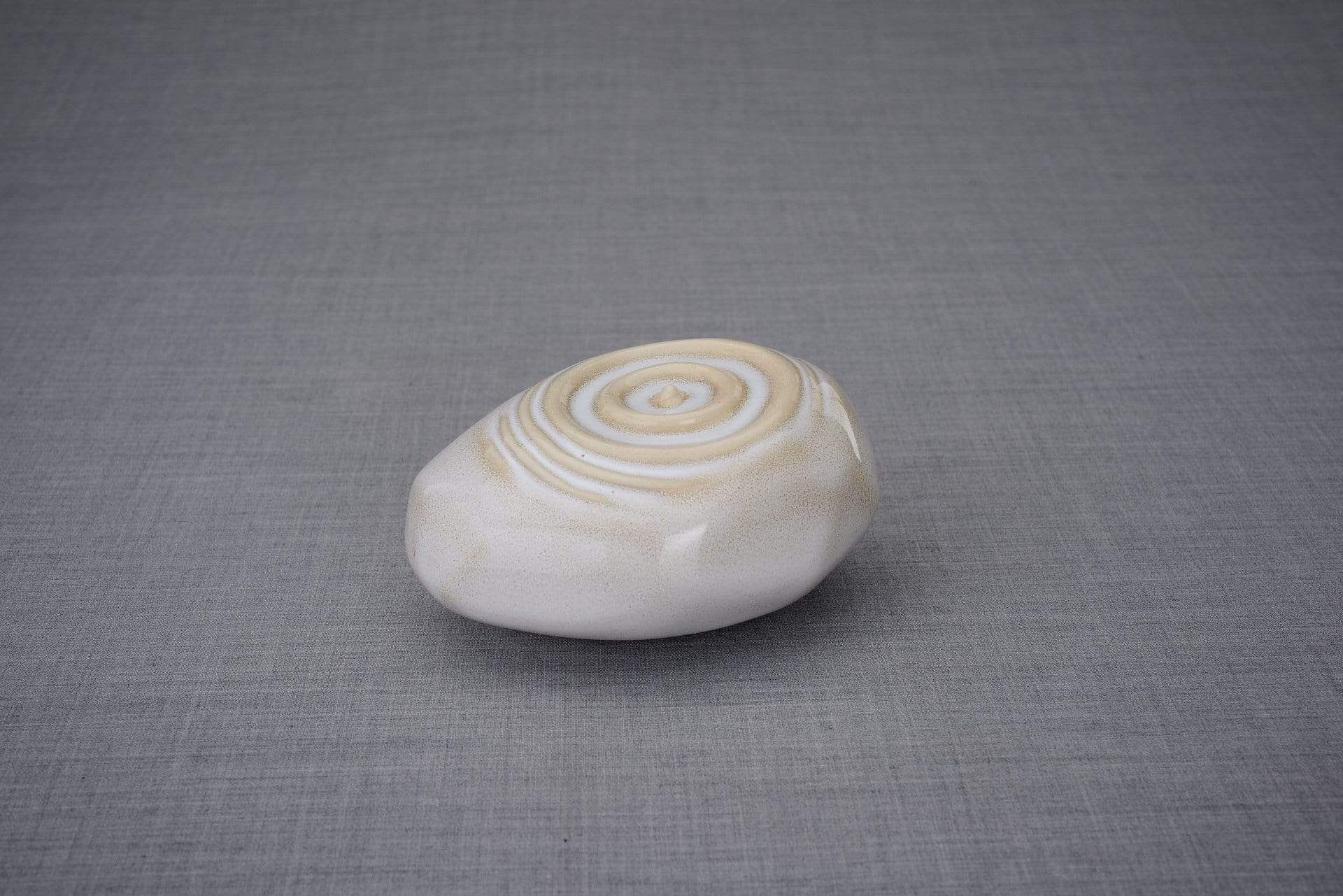 Handmade Cremation Keepsake Urn "Resonance" - Small | Beige Melange | Ceramic - Pulvis Art Urns