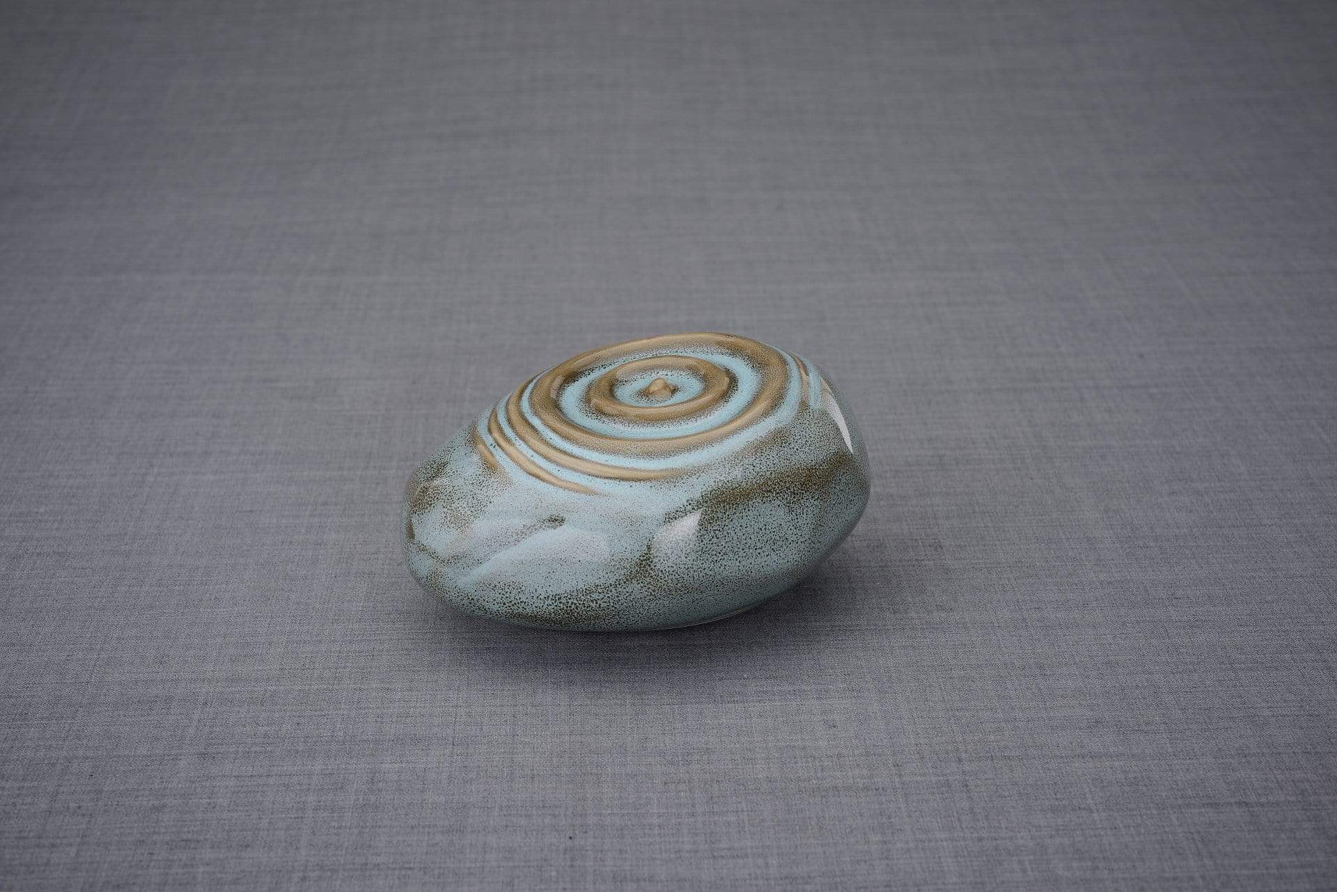 Handmade Cremation Keepsake Urn "Resonance" - Small Urn | Oily Green Melange | Ceramic - Pulvis Art Urns