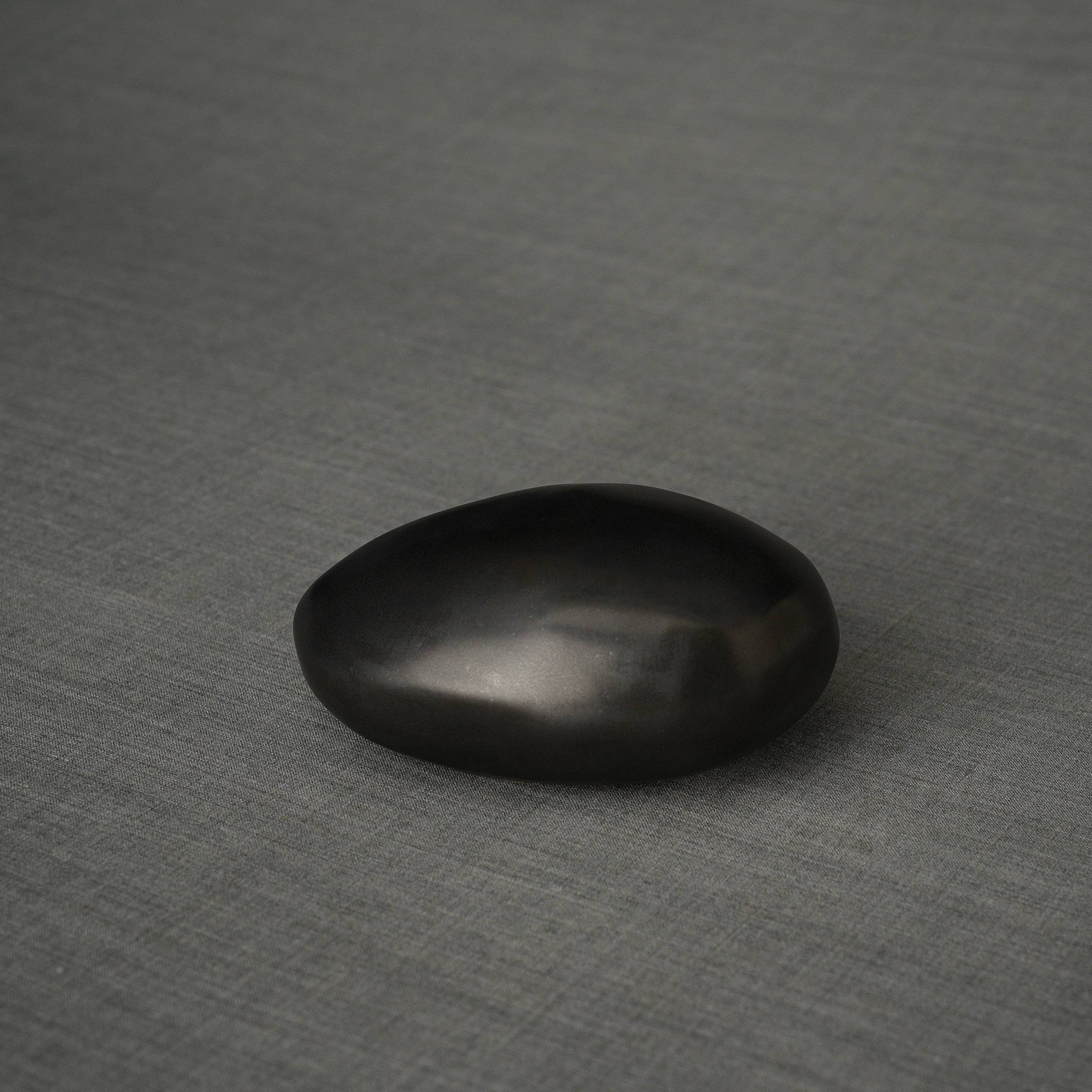 Handmade Cremation Keepsake Urn "Stone" - Small Urn | Dark Matte | Ceramic - Pulvis Art Urns