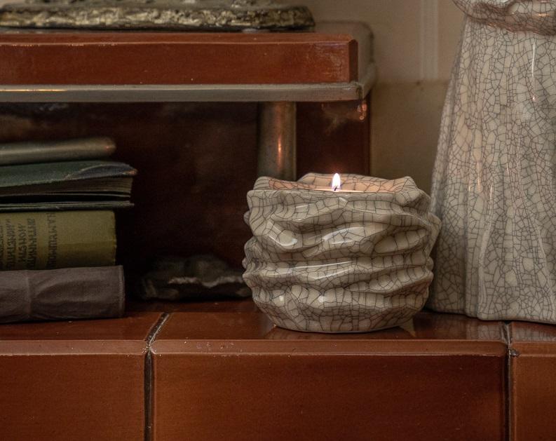 Candleholder Keepsake Urn For Ashes | Unglazed | Ceramic Keepsake - Pulvis Art Urns