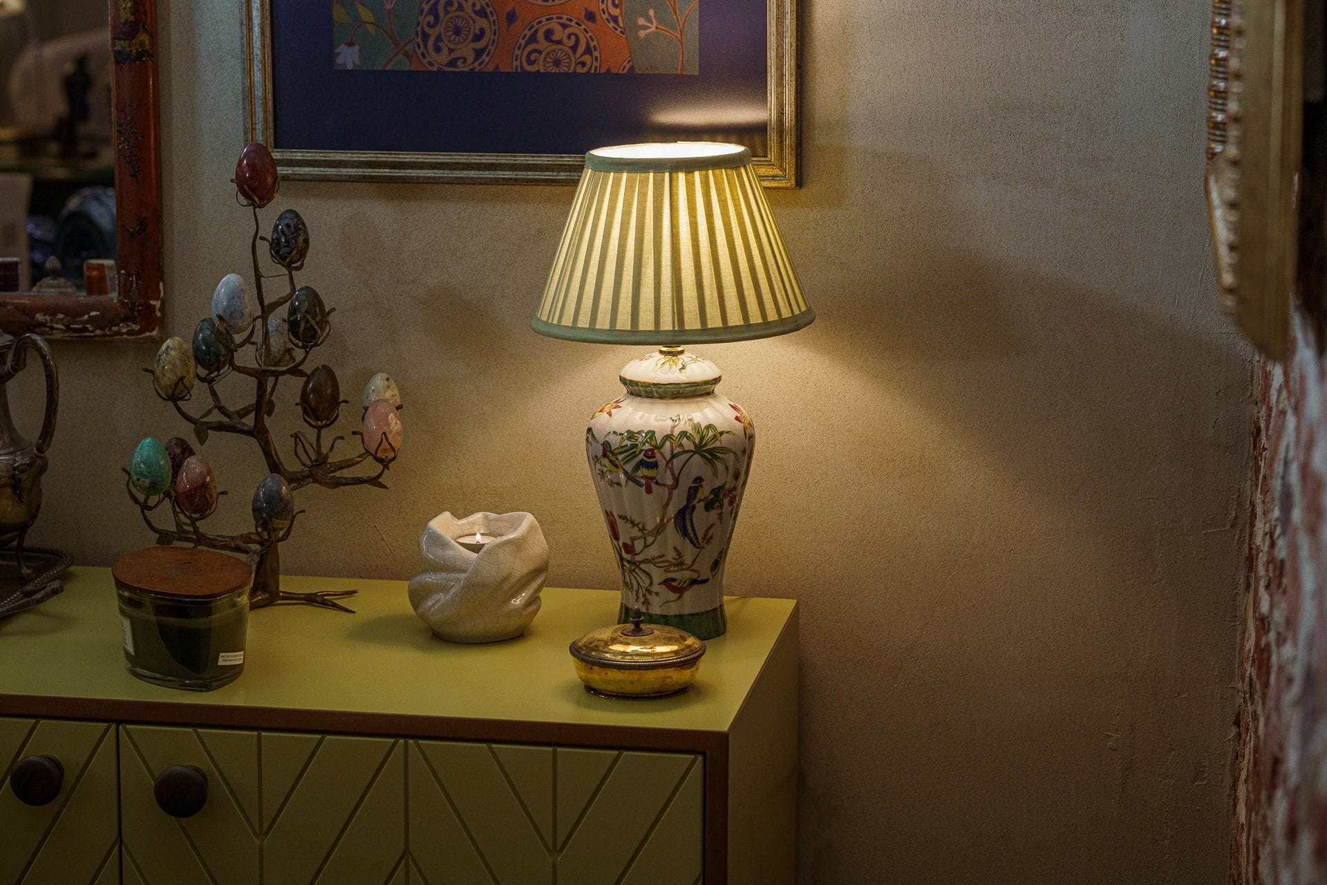 Cremation Keepsake Urn For Ashes With Candle | Oxide Green | Ceramic Urn - Pulvis Art Urns