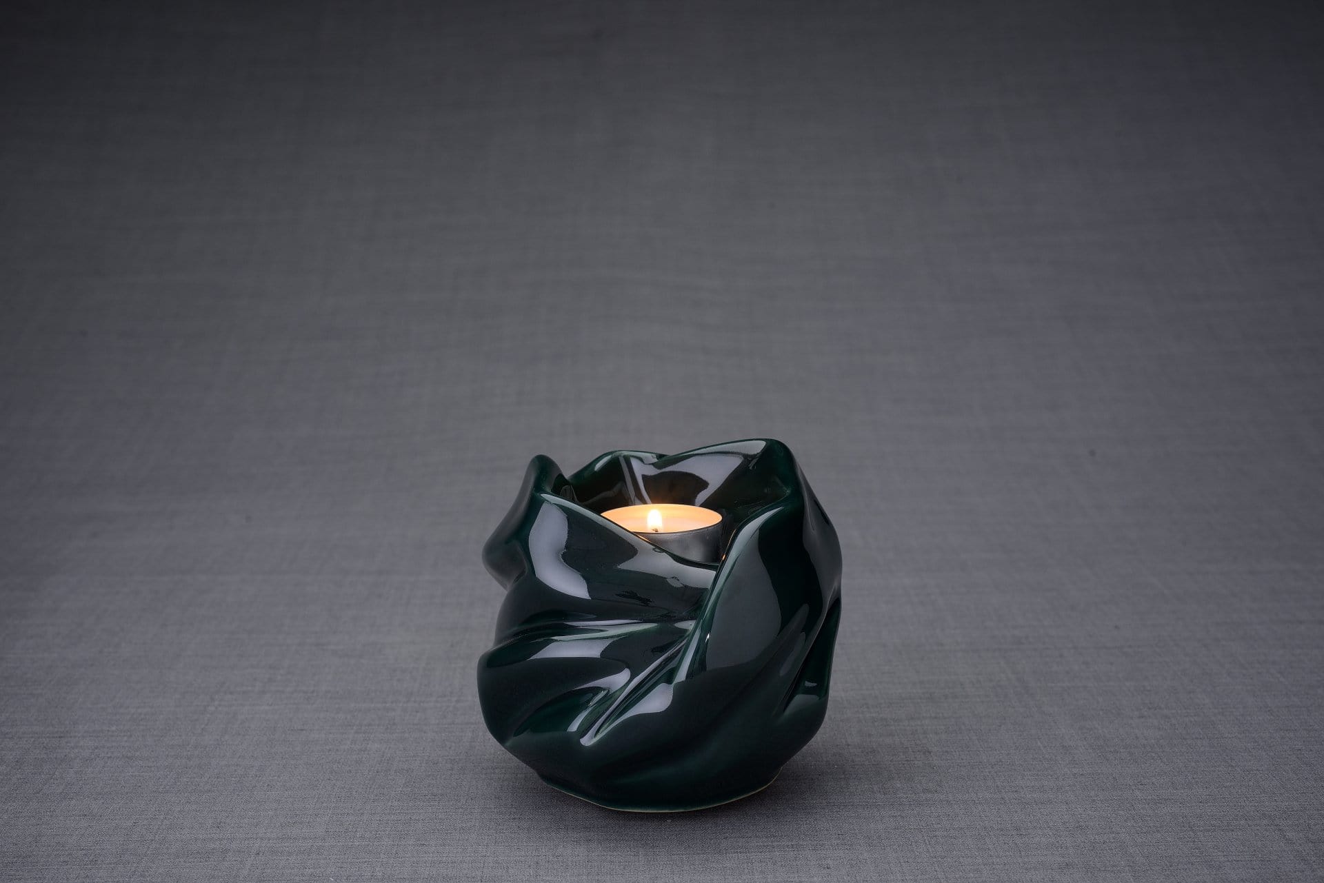 Cremation Keepsake Urn For Ashes With Candle | Oxide Green | Ceramic Urn - Pulvis Art Urns