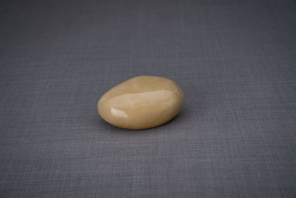 Pulvis Art Urns Keepsake Urn Handmade Mini Keepsake Urn "Palm Stone" - Light Sand | Ceramic