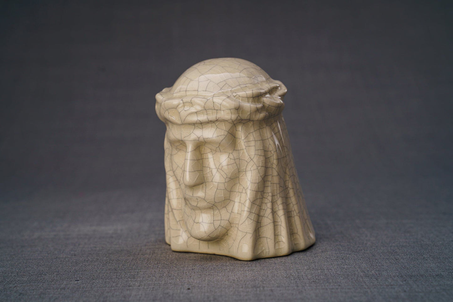 Pulvis Art Urns Keepsake Urn Handmade Mini Keepsake Urn "The Christ" - Craquelure | Ceramic