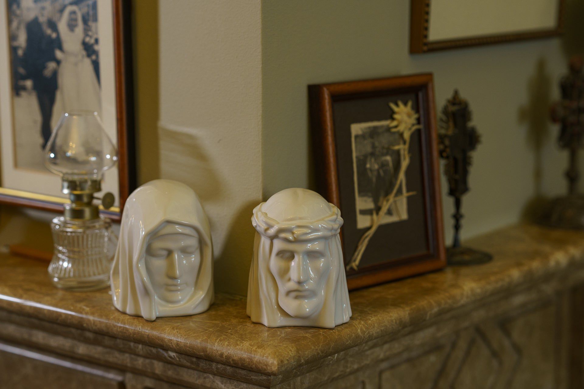 Handmade Mini Keepsake Urn "The Christ" - Light Sand | Ceramic Mini Urn - Pulvis Art Urns