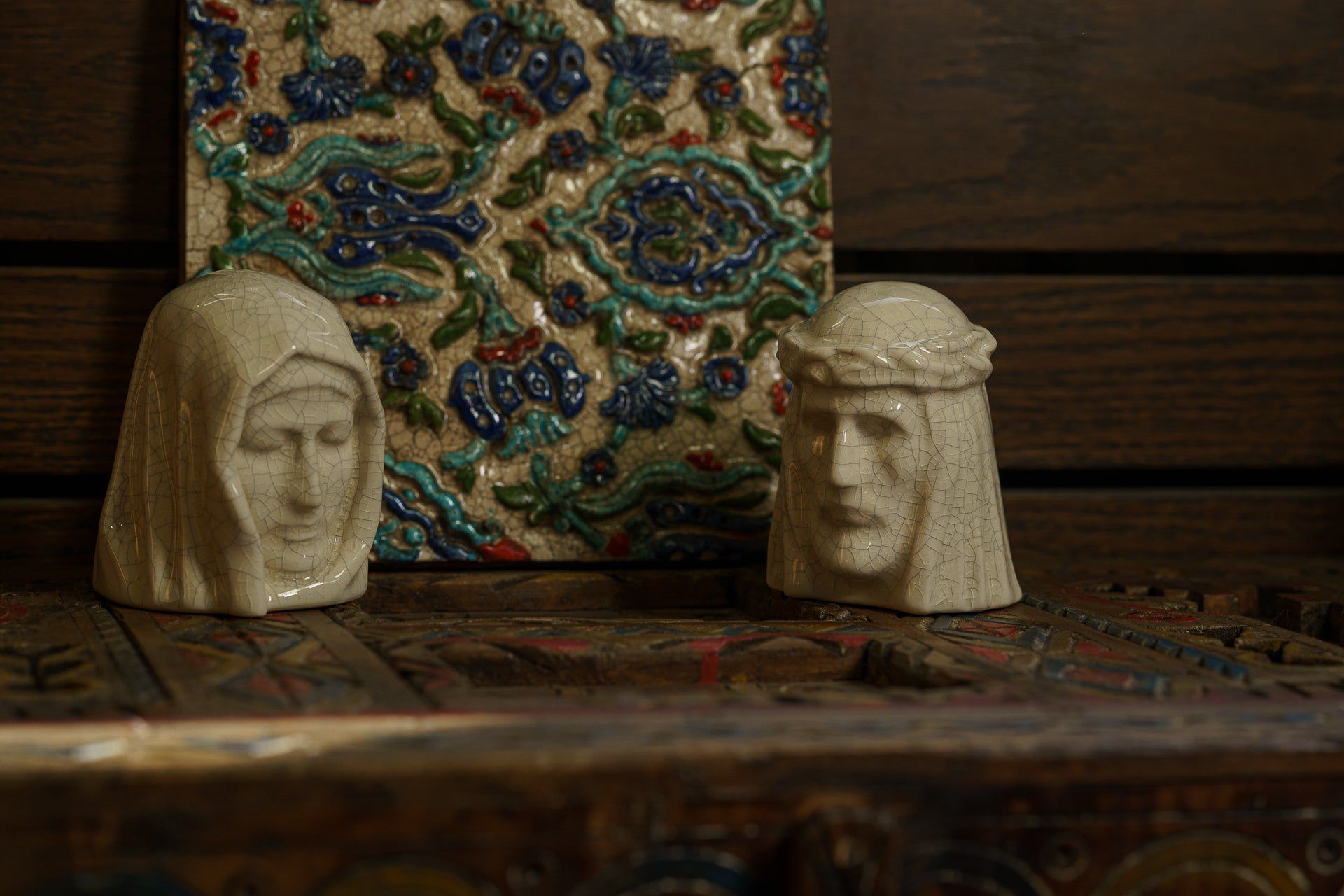 Handmade Mini Keepsake Urn "The Christ" - Off-white | Ceramic Mini Urn - Pulvis Art Urns