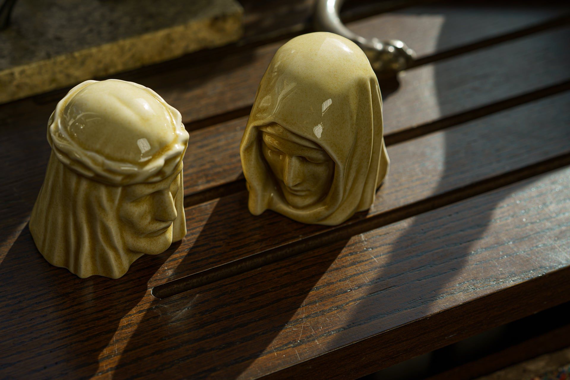 Handmade Mini Keepsake Urn "The Holy Mother" - Light Sand | Ceramic Mini Urn - Pulvis Art Urns