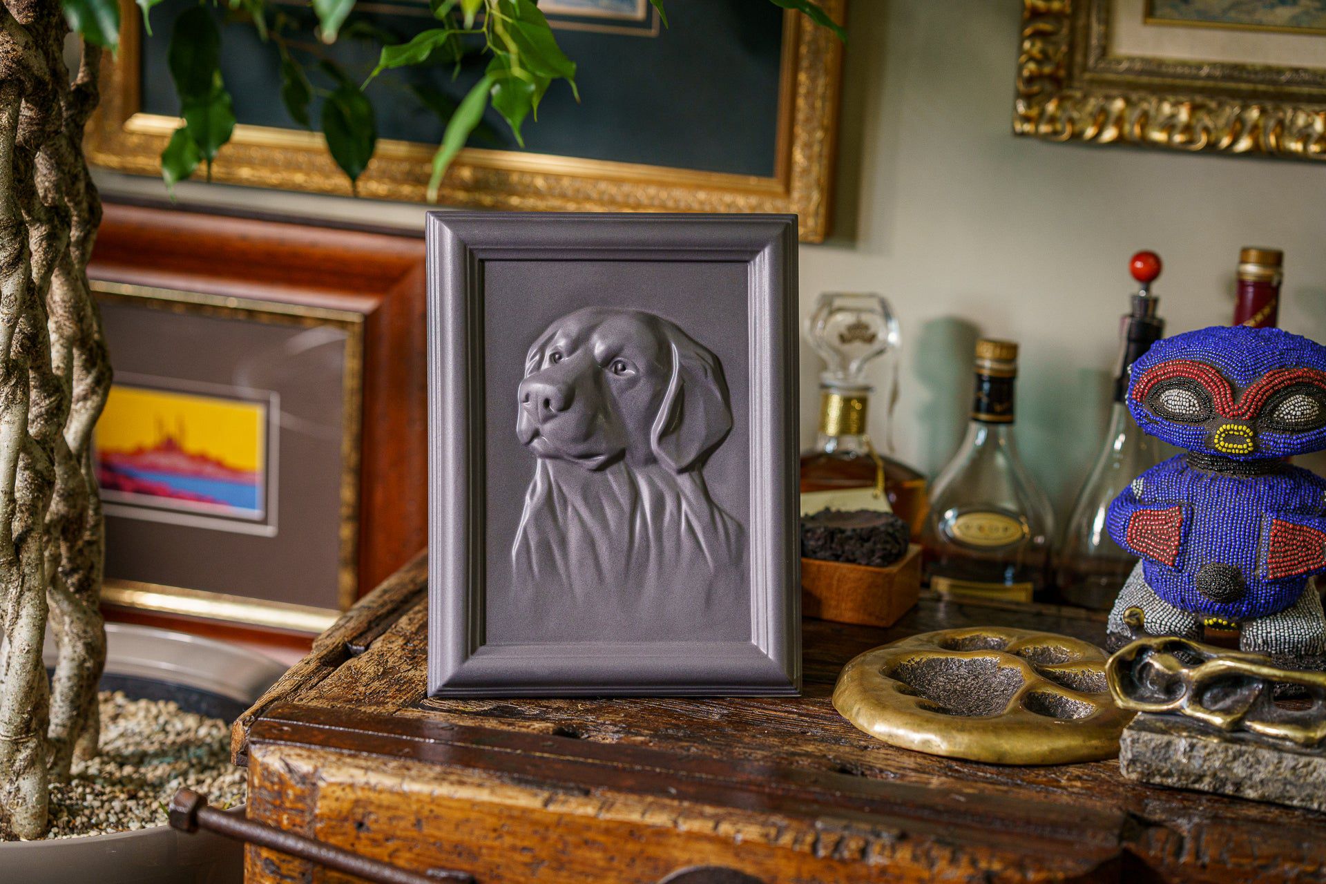 Labrador Pet Urn for Ashes - Grey Matte | Ceramic | Handmade Pet Urn - Pulvis Art Urns