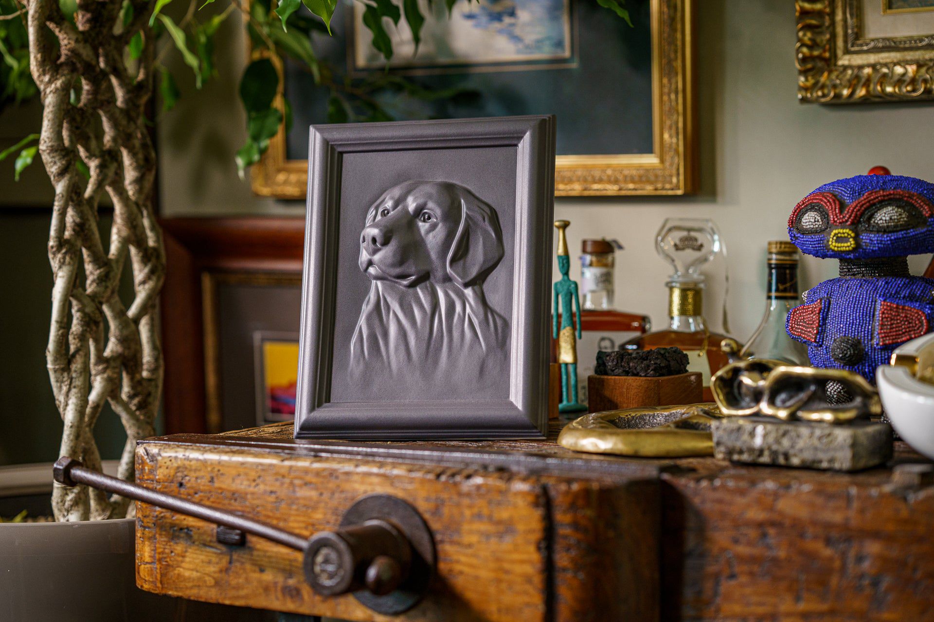 Labrador Pet Urn for Ashes - Grey Matte | Ceramic | Handmade Pet Urn - Pulvis Art Urns