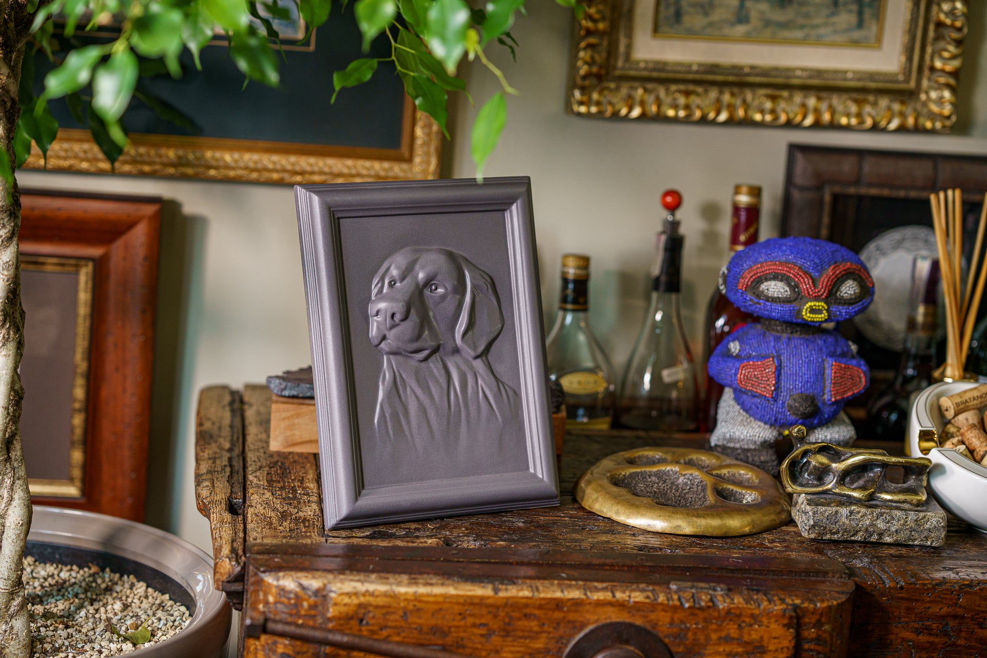 Labrador Pet Urn for Ashes - Grey Matte | Ceramic | Handmade Pet Urn - Pulvis Art Urns