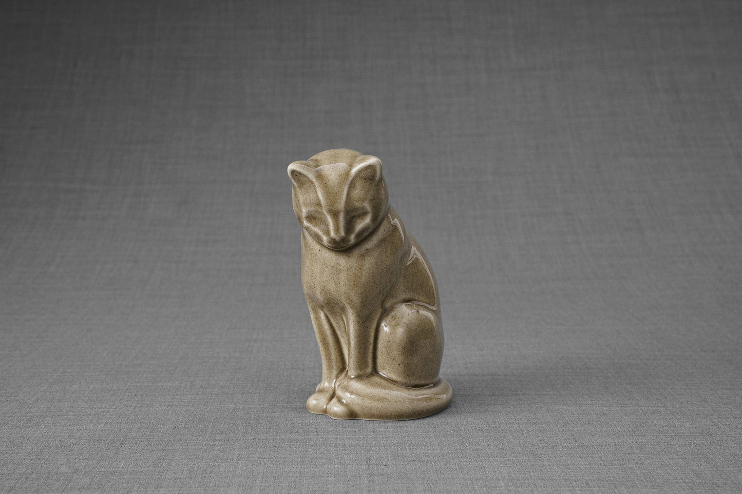 Pulvis Art Urns Pet Urn Mini Pet Urn for Ashes Neko - Beige Gray | Handmade | Ceramic