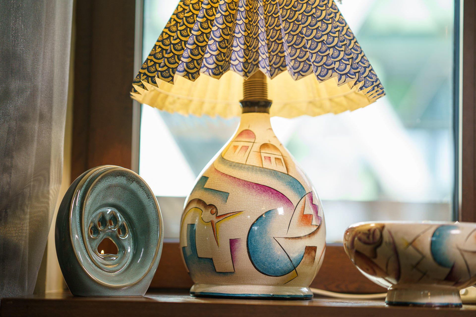 Paw Pet Urn for Ashes - Oily Green Melange | Ceramic | Handmade Pet Urn - Pulvis Art Urns