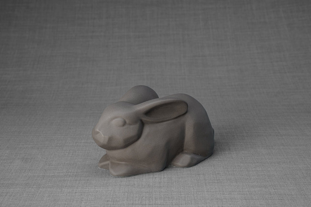 Pulvis Art Urns Pet Urn Rabbit Urn For Ashes -Grey Matte  | Ceramic Bunny Urn