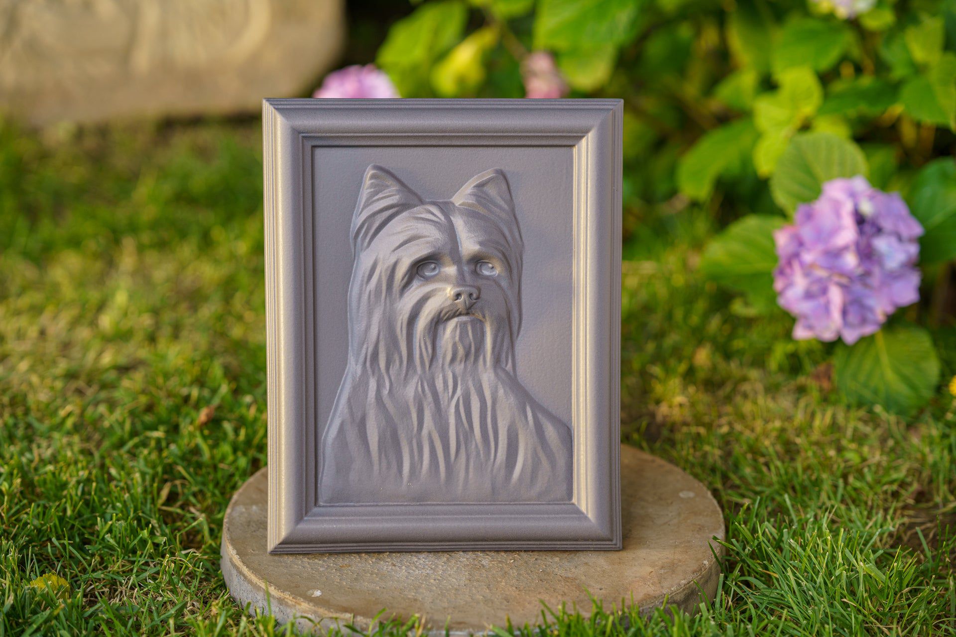 Yorkie Pet Urn - Gray Matte | Ceramic | Handmade - Pulvis Art Urns