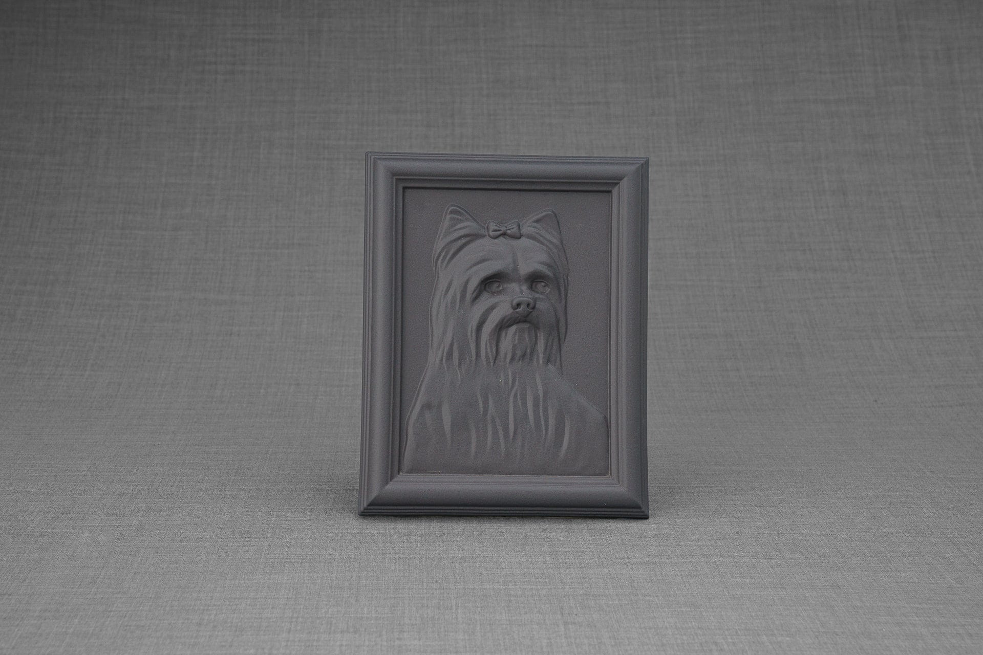 Yorkie Pet Urn - Gray Matte | Ceramic | Handmade - Pulvis Art Urns