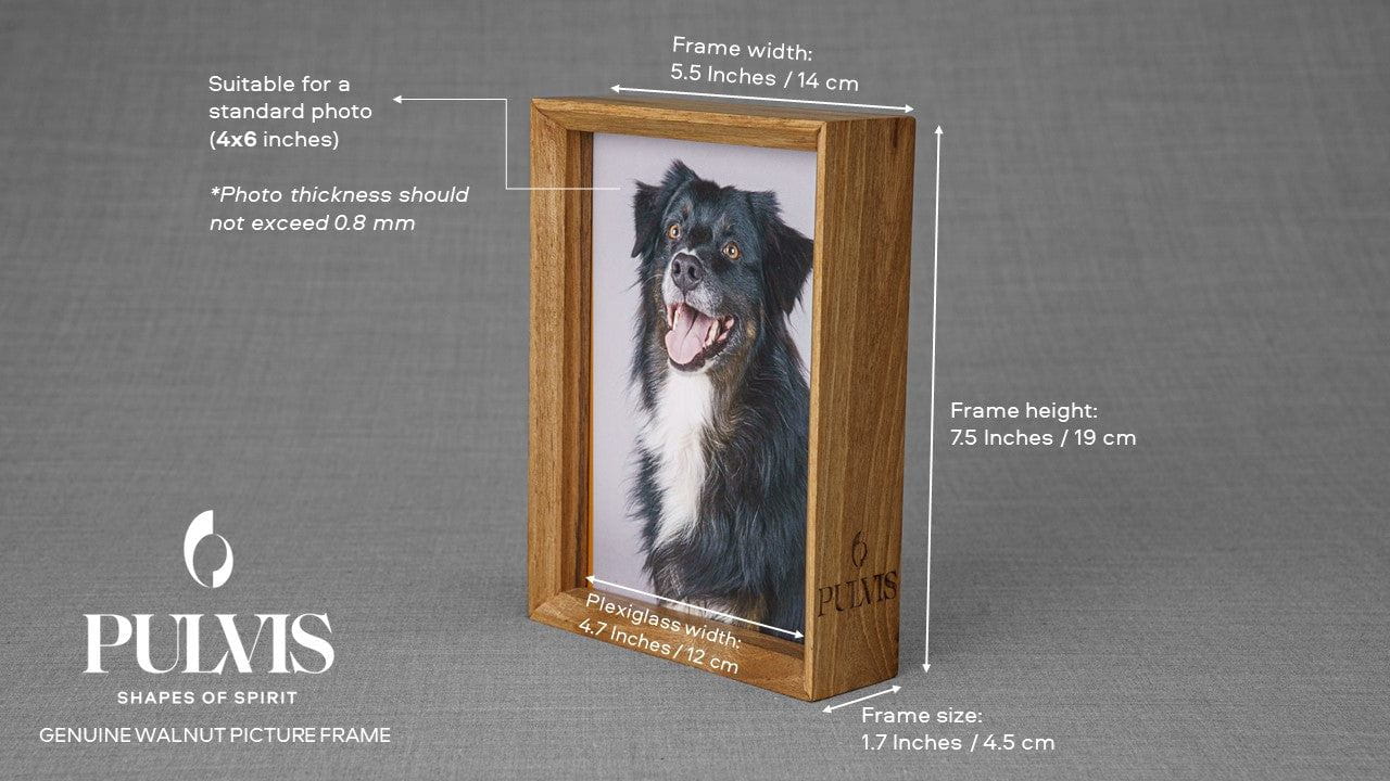Memorial Picture Frame for Pets - Handmade | Genuine Walnut - Pulvis Art Urns