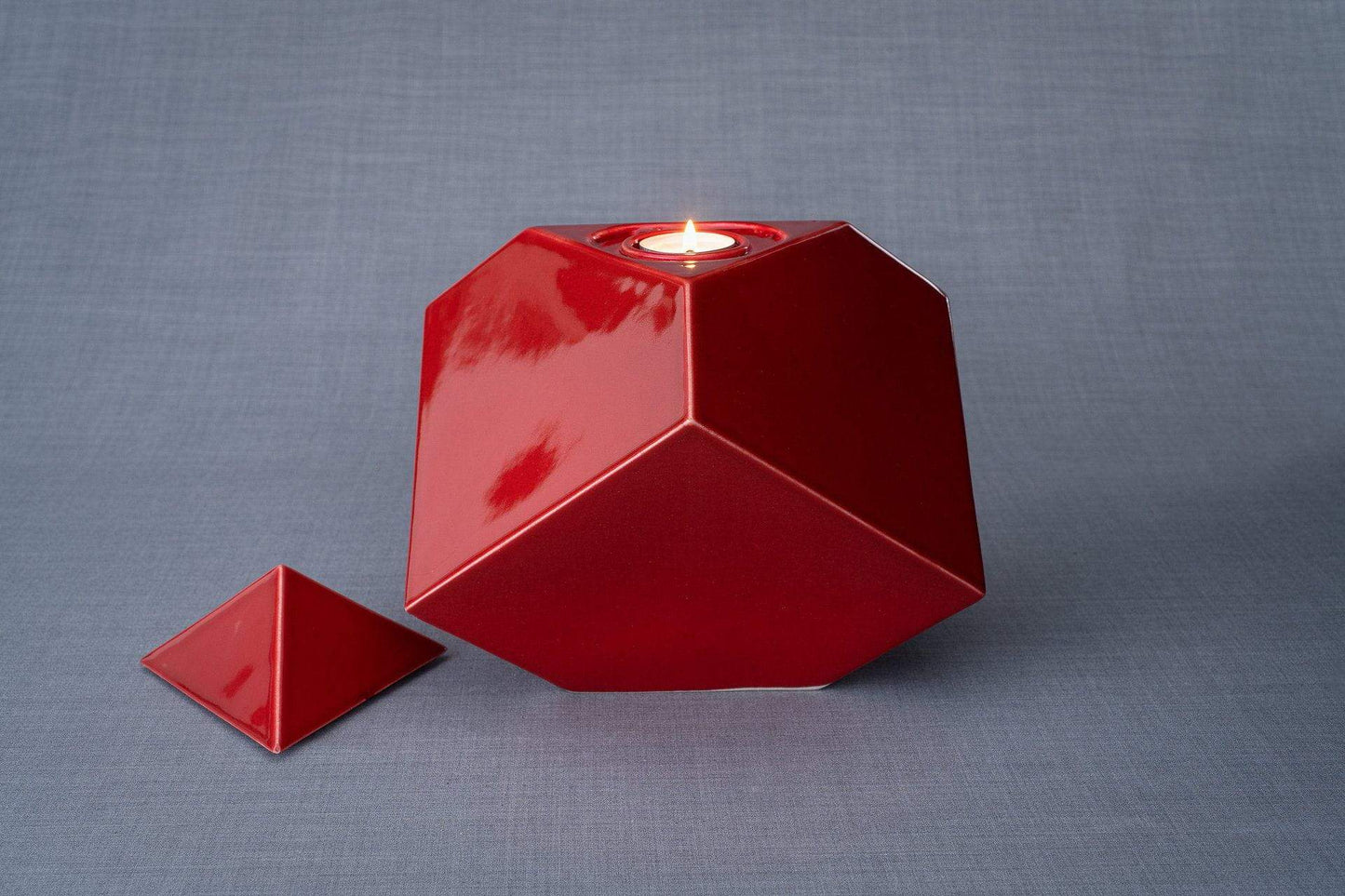 Urna de cremación abstracta para cenizas - Rojo | Grande | Cerámica