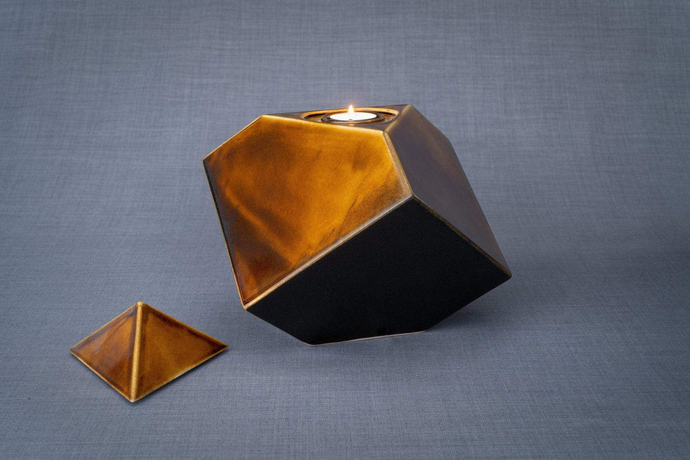 Urna de cremación abstracta para cenizas - Marrón oxidado | Grande | Cerámica