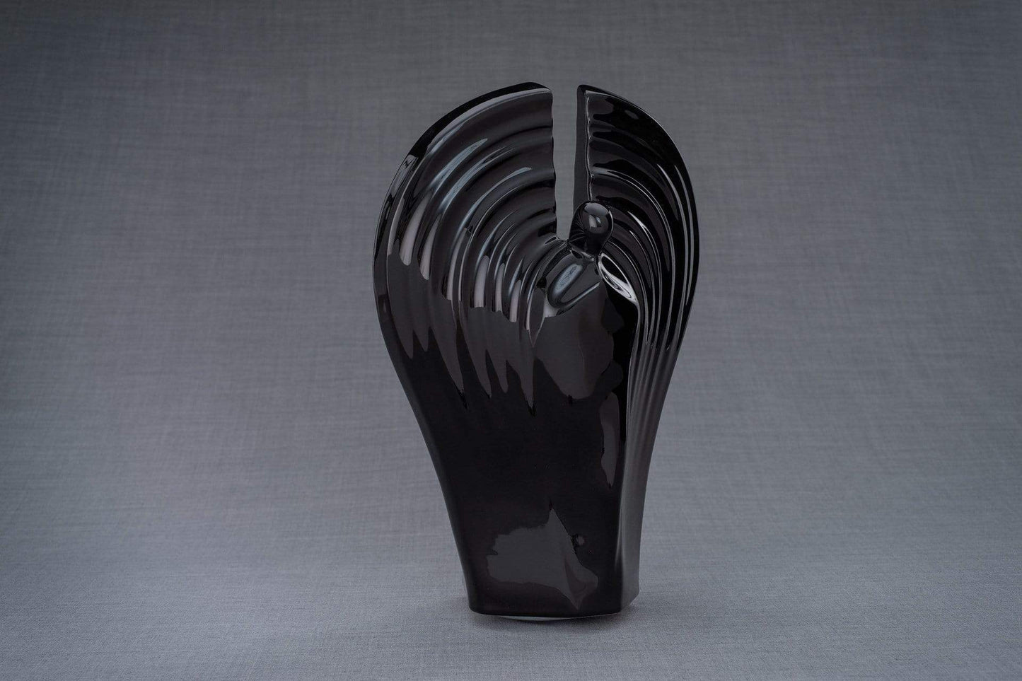 Urna de cremación para cenizas hecha a mano por Guardian, tamaño grande/adulto, color negro de la lámpara-Urnas de arte de Pulvis