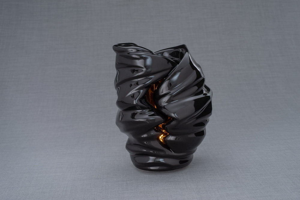 Urna de cremación ligera hecha a mano para cenizas, tamaño grande/adulto, color lámpara negra-Urnas de arte de Pulvis