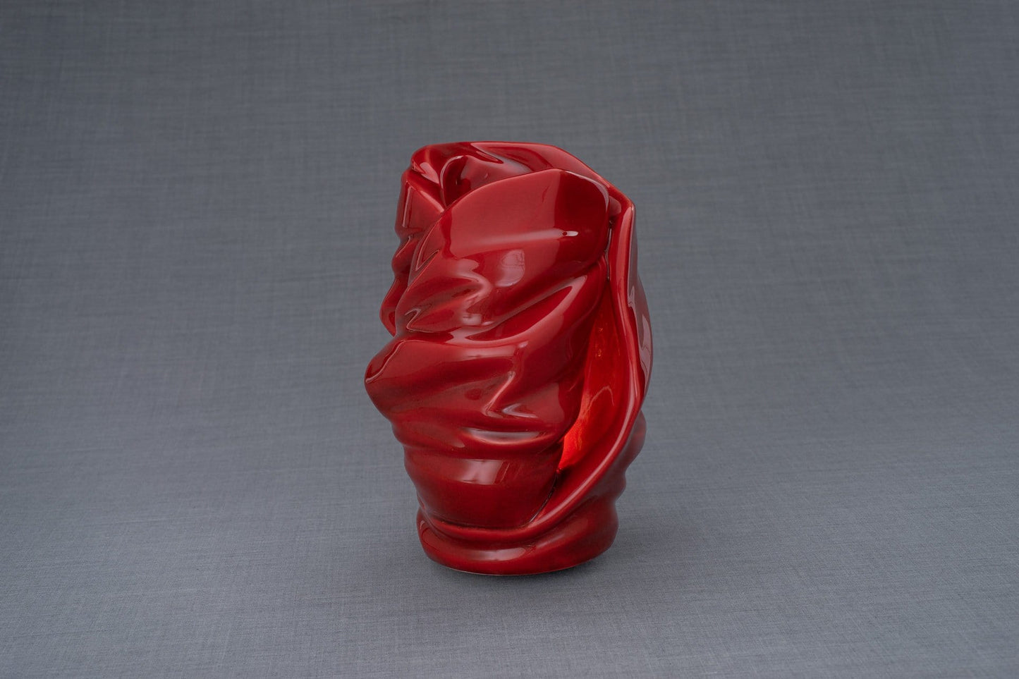 Urna de cremación ligera hecha a mano para cenizas, tamaño grande/adulto, color rojo-Urnas de arte de Pulvis
