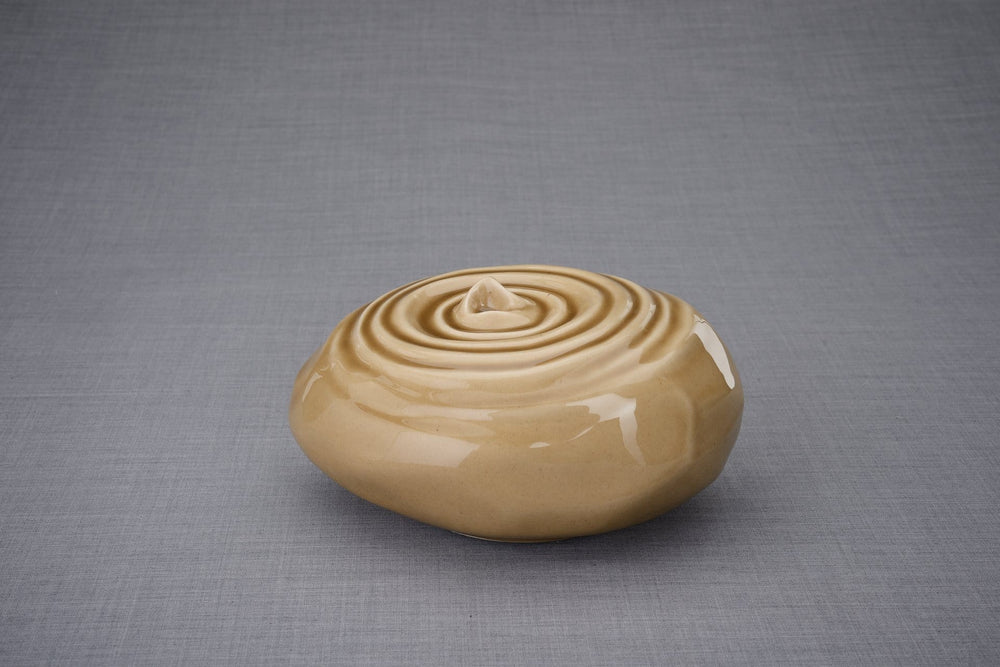 Urna de cremación hecha a mano para cenizas, tamaño adulto/grande, color beige-Urnas de arte de Pulvis