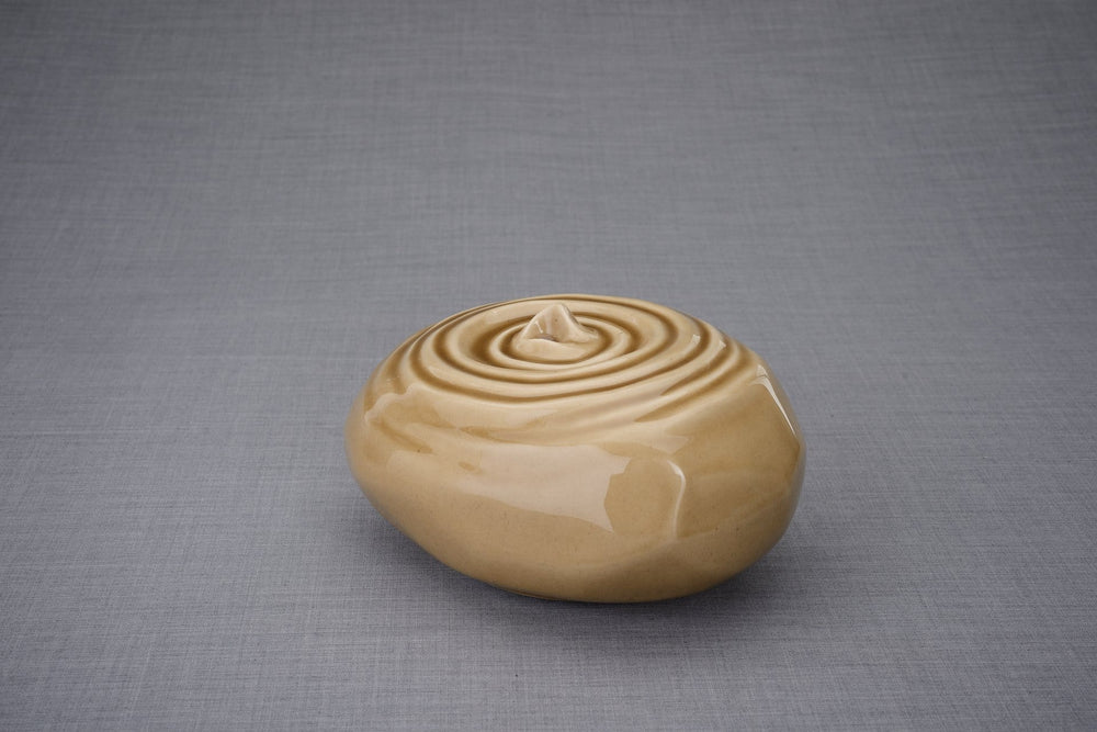 Urna de cremación hecha a mano para cenizas, tamaño adulto/grande, color beige-Urnas de arte de Pulvis