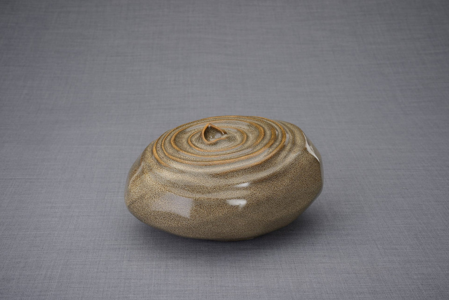 Urna de cremación hecha a mano para cenizas, tamaño adulto/grande, color marrón mélange-Urnas de arte de Pulvis