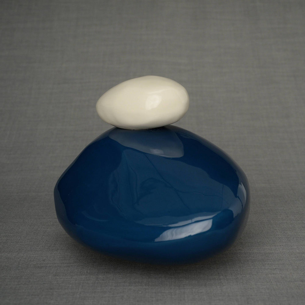 
                  
                    Urna de cremación de piedra hecha a mano para cenizas, tamaño grande/adulto, color cobalto claro-PulvisArtUrns-Pulvis Art Urns
                  
                
