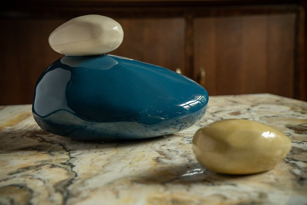 
                  
                    Urna de cerámica para cenizas - Piedra - set (color cobalto claro) by Pulvis Art Urns 
                  
                